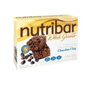  Nutribar Whole Grain Meal Replacement, Chocolate Chip, 5 
