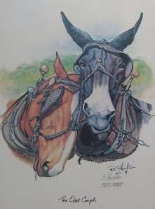 The Odd Couple framed mule print artwork by Bonnie Shields  