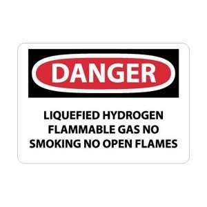 D577AB   Danger, Liquefied Hydrogen Flammable Gas No Smoking No Open 