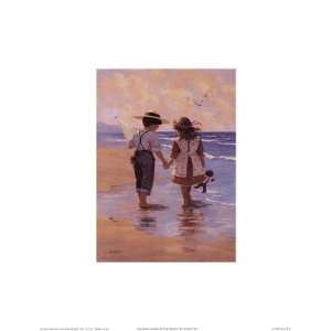 Holding Hands at the Beach by Christa Kieffer 10x12  