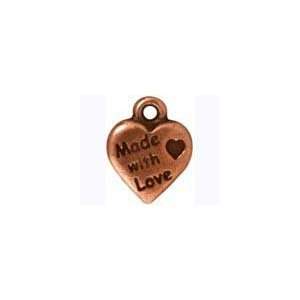  Made with Love Charm   Copper Finish Arts, Crafts 