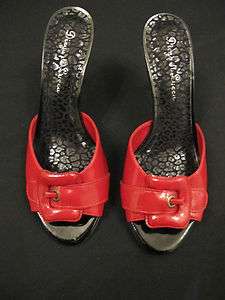 Sexy Red Mules Diego Di Lucca Maritza Shoes Womens 7.5M  
