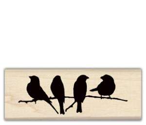 INKADINKADO RUBBER STAMP ~ Silhouette Birds on Branch ~ 97855 ~ 1.5 x 