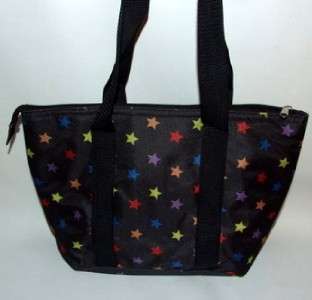 Star Print Zip Top Insulated Lunch Tote New  