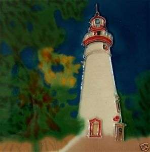 Marblehead Lighthouse Light House Wall Art Tile 6x6 New  