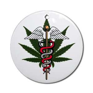  Ornament (Round) Medical Marijuana Symbol 