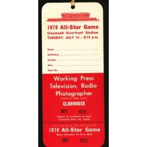    1970 All Star Game Offical Media Press Pass