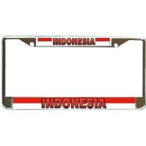  Indonesia Indonesian Name Flag Chrome Metal License Plate 