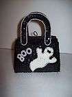   Black Sequined Mini Boo Bag Handbag Purse Cell Phone Holder