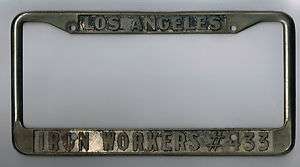Los Angeles California Ironworkers Union #433 Vintage Dealer License 