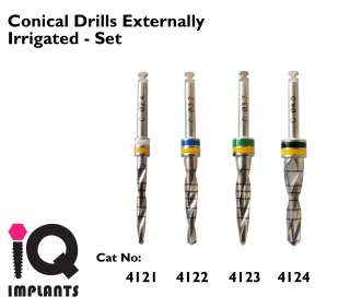 Conical Drills Externally Irrigated. Dental Implants  