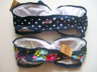 Hollister Bandeau Bra Top BETTYS Size XS Small Padded Lot of 2 New 