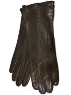 Womens Long Black Leather Gloves Isotoner Warm Touch Lining  