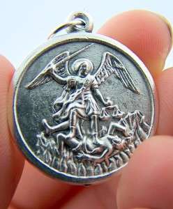   St Michael Protector Medal Icon Pendant 1 Made In Italy Silver Plated