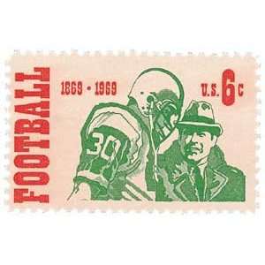 1382   1969 6c Intercollegiate Football Plate Block Postage Stamps (4 
