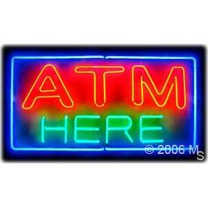 Neon Sign   ATM Here   Large 13 x 32 Grocery & Gourmet Food