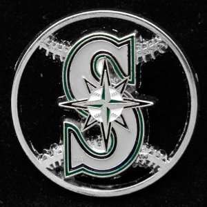  Seattle Mariners Team Logo Cut Out Baseball Pin Sports 