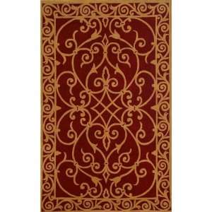 Wrought Iron Design Rug 111x211 Red 