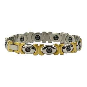 Hematite Kisses   Stainless Steel Magnetic Therapy Bracelet (SS MRB1)