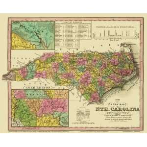  STATE OF NORTH CAROLINA (NC) BY H.S. TANNER 1833 MAP
