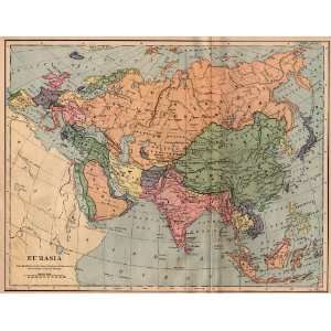  Bradley 1898 Antique Map of Eurasia
