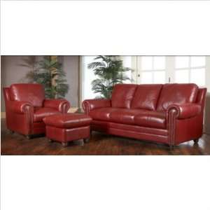   Set Weston 4 Piece Italian Leather Living Room Set Furniture & Decor