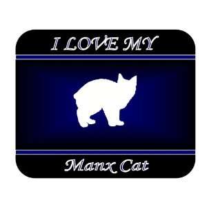  I Love My Manx Cat Mouse Pad   Blue Design Everything 