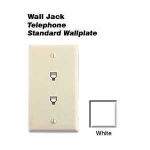   Telephone Standard Wallplate Flush Wall Jack   White