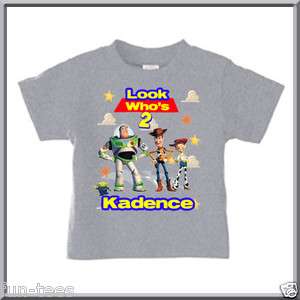   Story Birthday T Shirts with Buzz Lightyear, Woody, & Jessie  