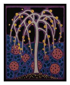 Art Deco Tree of Life Folk Art Counted Cross Stitch Chart  