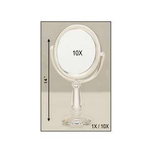   Rucci Acrylic Stand Mirror 7 D X 14 H 1X/10X Magnification Beauty
