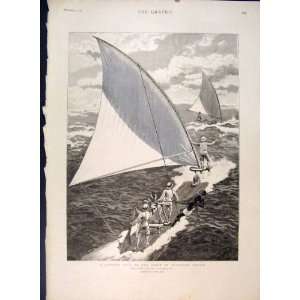  Jangada Race Coast Brazil Sketch Barrington Nash 1891 