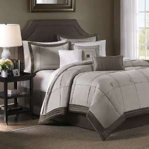 Madison Park Cascade 7 Piece Comforter Set in Taupe   California King