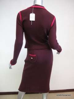 NWT $1815 John Galliano Purple Shell Skirt Suit Sz M  