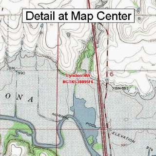   Topographic Quadrangle Map   Lyndon NW, Kansas (Folded/Waterproof