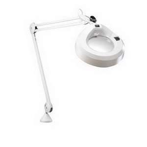 Luxo Magnifier KFM 3 Diopter 30 Arm Clamp On Base Lt Gray