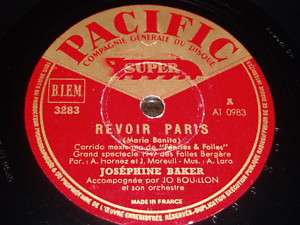 FRANCE 78 rpm RECORD Pacific JOSEPHINE BAKER Folies B.  