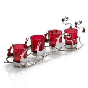  Towle Reindeer and Sleigh Tealight Holder