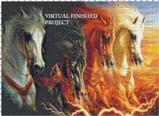 Four Horses Of The Apocalypse Cross Stitch Pat Bible TB  