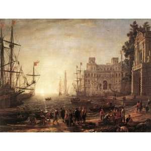 FRAMED oil paintings   Claude Lorrain   24 x 18 inches   Port Scene 