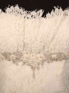 Lazaro 3909 Strapless Lace Organza Sweetheart Couture Bridal Wedding 