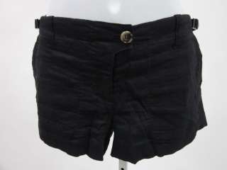 THEORY Black Linen Adjustable Side Strap Shorts Sz 4  