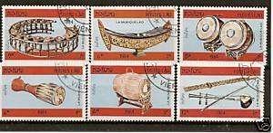 1984 Laos Stamps Musical Instruments #529 534  