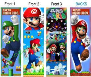 SUPER Mario Brothers BOOKMARK Double sided LAMINATED  