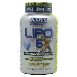  Nutrex Research, Inc. Lipo 6X 120 Multi Phase Capsules 