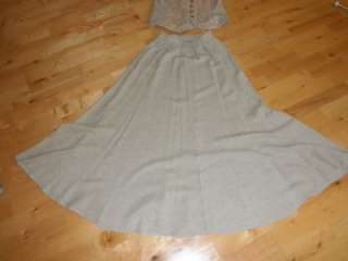   SPENCER ALEXIS drapey full skirt set gray/ecru lacey fitted top 6 chic
