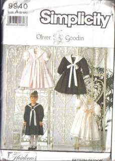 Simplicity Sewing Pattern Little Girls Spring Special Occasion Dress 
