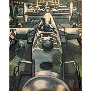1944 Print Willow Run Plant Ford Motor Liberators Planes Military War 