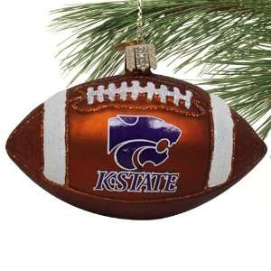  NCAA Kansas State Wildcats Glass Football Ornament