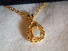 Beautiful Gold Necklace Genuine Opal Label Box Signed Ronte of Beverly 